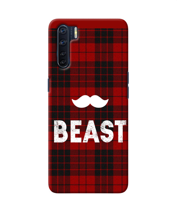Beast Red Square Oppo F15 Back Cover