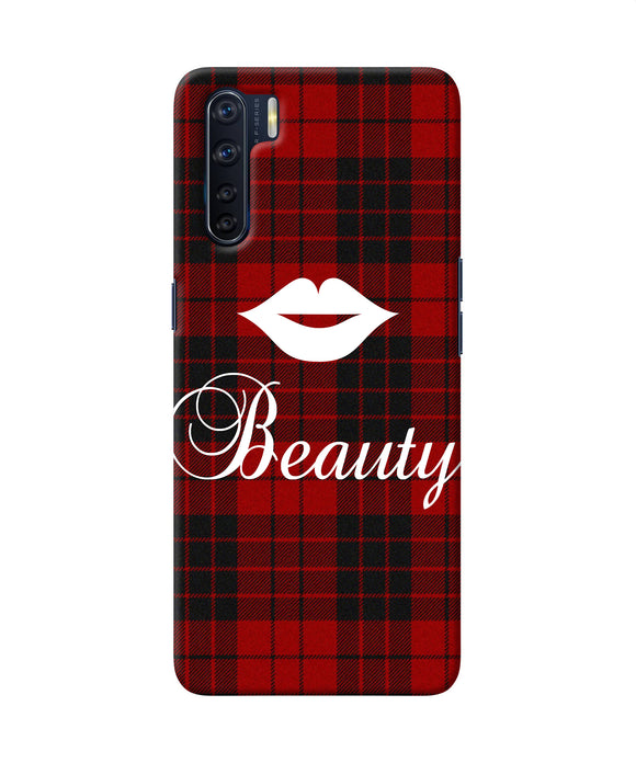 Beauty Red Square Oppo F15 Back Cover