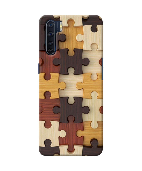 Wooden Puzzle Oppo F15 Back Cover