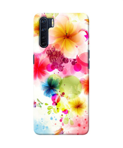 Flowers Print Oppo F15 Back Cover