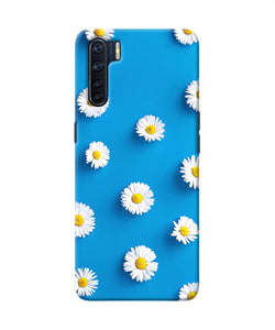 White Flowers Oppo F15 Back Cover