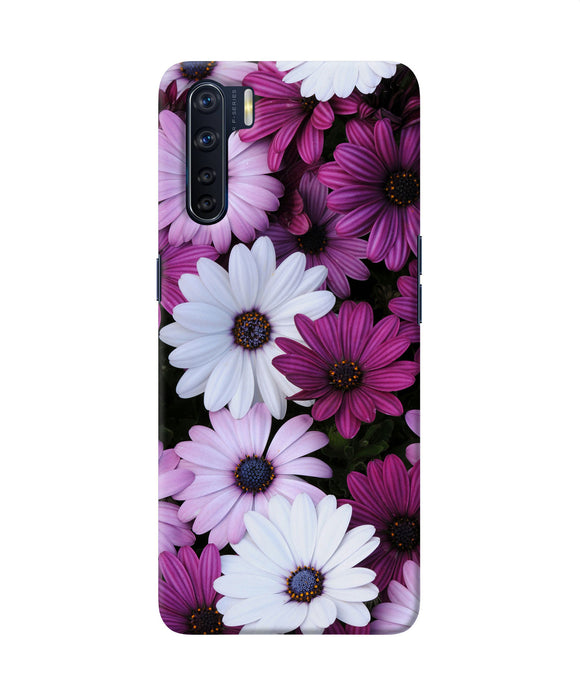 White Violet Flowers Oppo F15 Back Cover