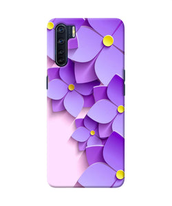 Violet Flower Craft Oppo F15 Back Cover