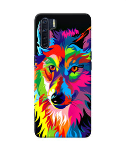 Colorful Wolf Sketch Oppo F15 Back Cover