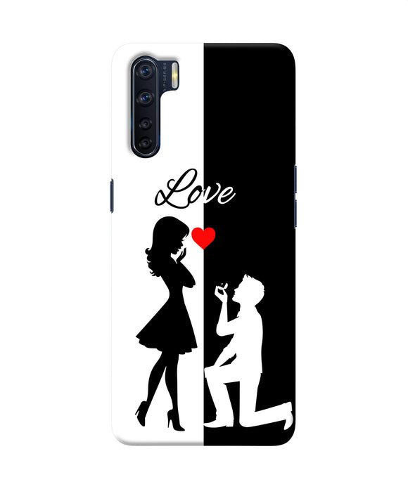 Love Propose Black And White Oppo F15 Back Cover