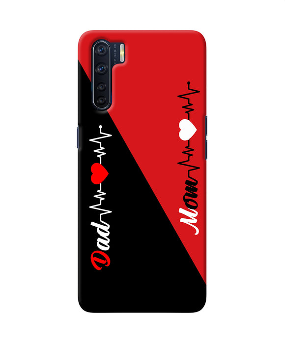 Mom Dad Heart Line Oppo F15 Back Cover