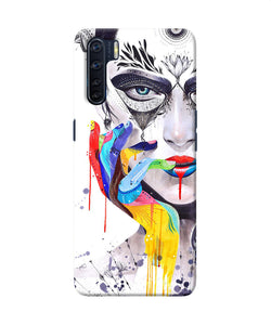 Girl Color Hand Oppo F15 Back Cover