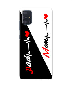 Mom Dad Heart Line Samsung A51 Back Cover