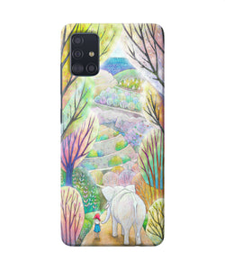 Natual Elephant Girl Samsung A51 Back Cover