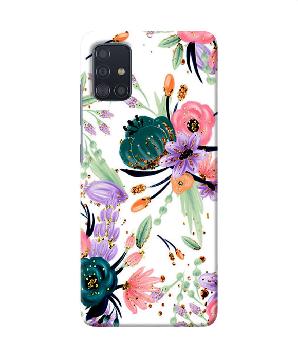 Abstract Flowers Print Samsung A51 Back Cover