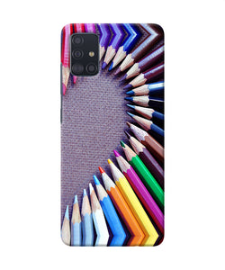 Color Pencil Half Heart Samsung A51 Back Cover