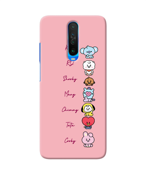 BTS names Poco X2 Back Cover