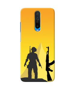 PUBG Silhouette Poco X2 Real 4D Back Cover