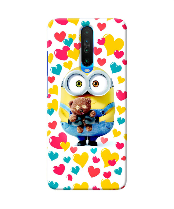 Minion Teddy Hearts Poco X2 Back Cover