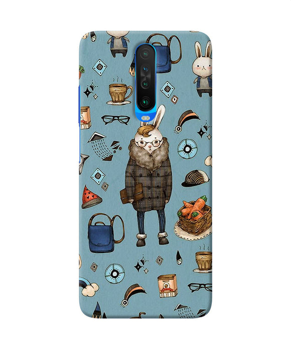 Canvas Rabbit Print Poco X2 Back Cover