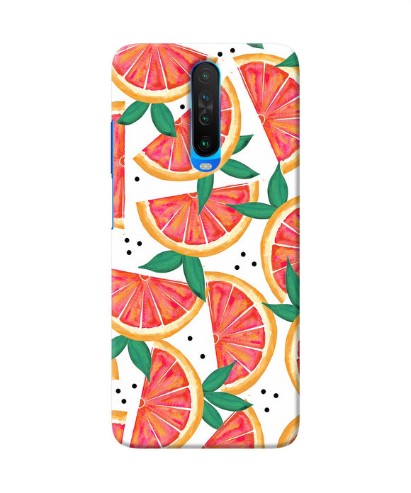 Abstract Orange Print Poco X2 Back Cover