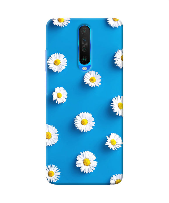 White Flowers Poco X2 Back Cover