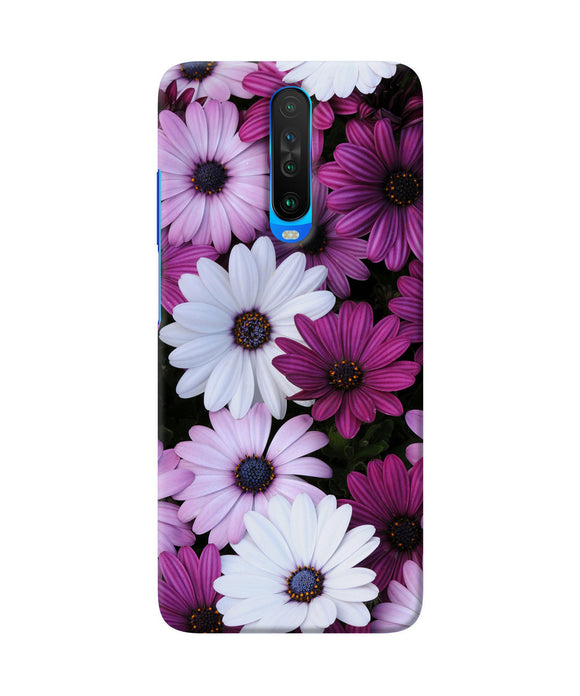 White Violet Flowers Poco X2 Back Cover