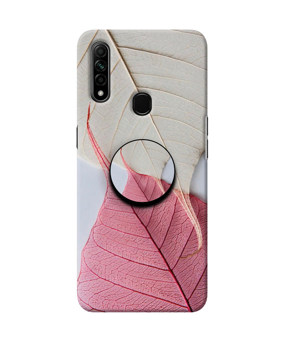 White Pink Leaf Oppo A31 Pop Case
