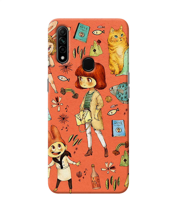Canvas Little Girl Print Oppo A31 Back Cover