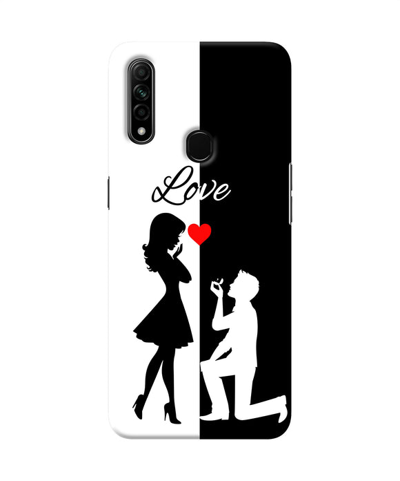 Love Propose Black And White Oppo A31 Back Cover