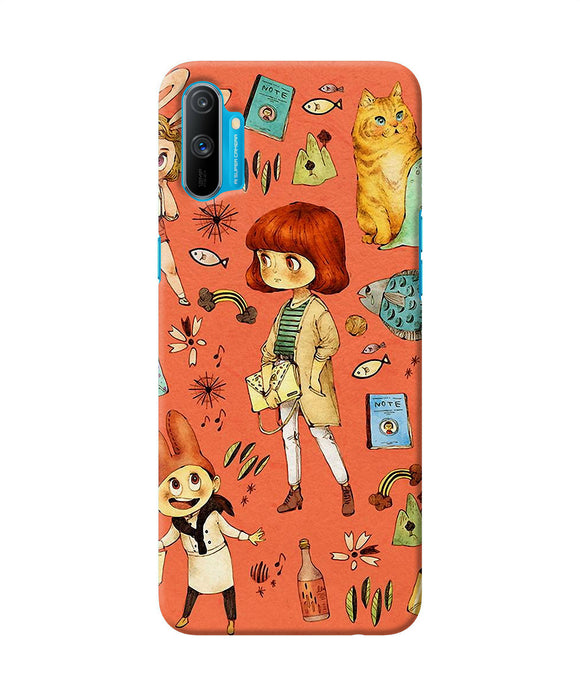 Canvas Little Girl Print Realme C3 Back Cover
