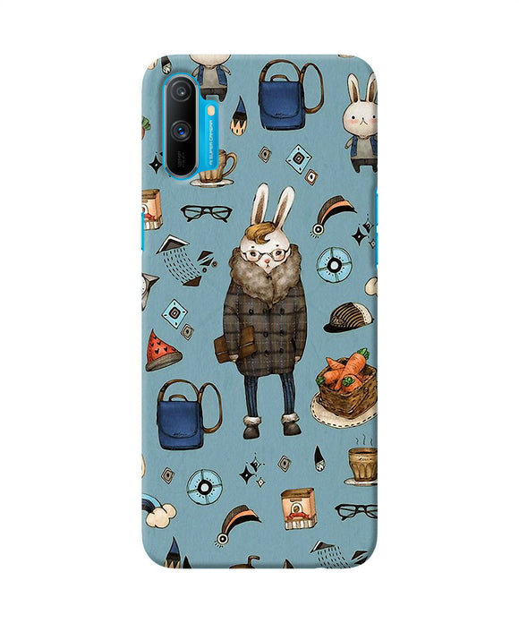 Canvas Rabbit Print Realme C3 Back Cover