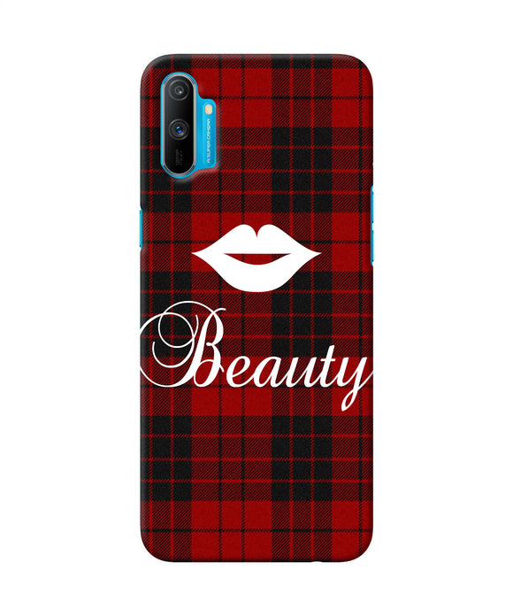 Beauty Red Square Realme C3 Back Cover