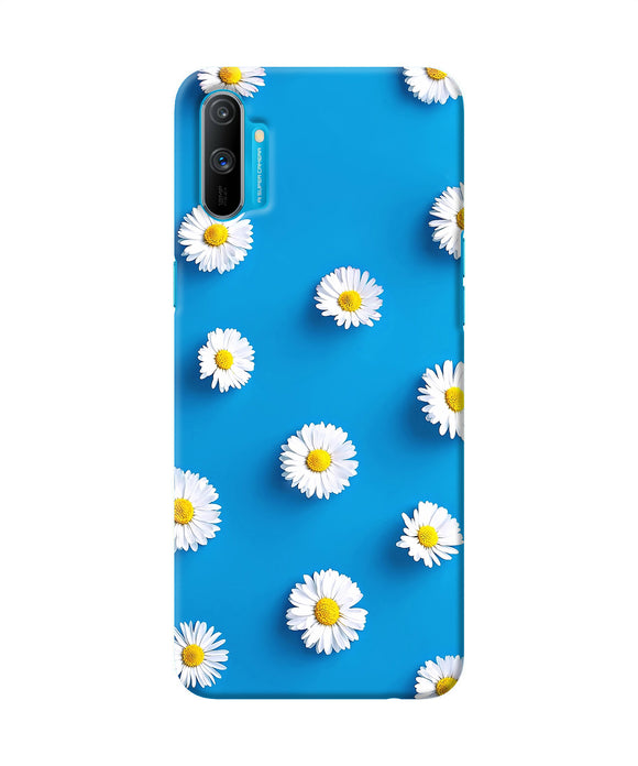 White Flowers Realme C3 Back Cover