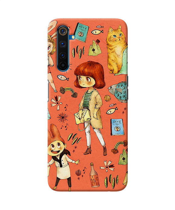 Canvas Little Girl Print Realme 6 Pro Back Cover