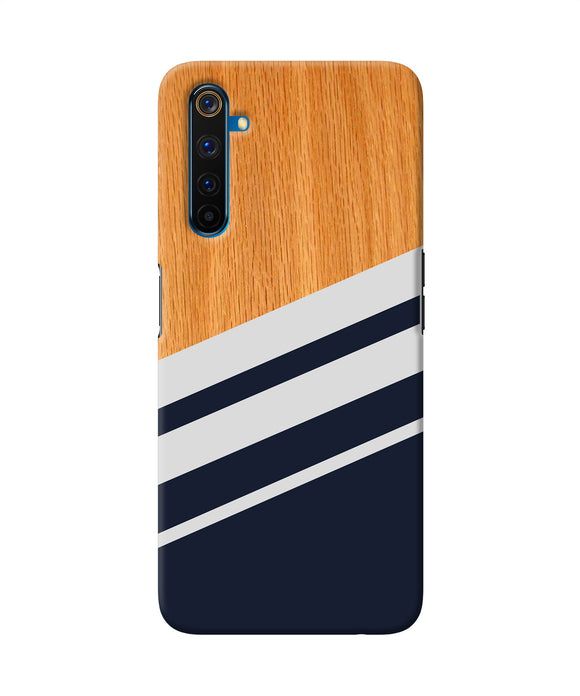 Black And White Wooden Realme 6 Pro Back Cover