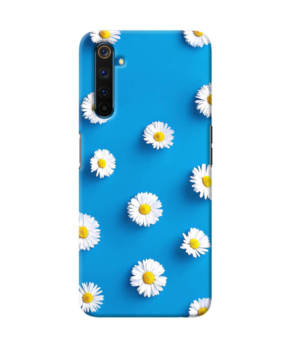 White Flowers Realme 6 Pro Back Cover