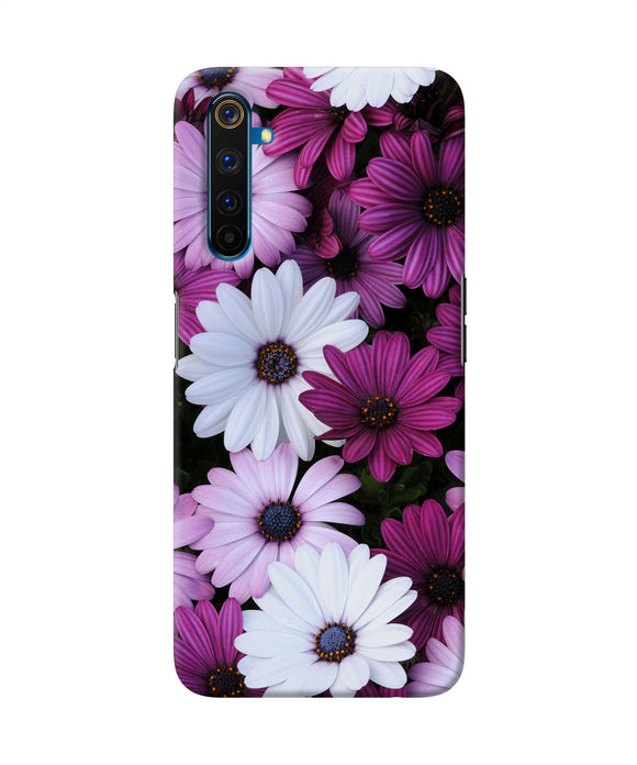 White Violet Flowers Realme 6 Pro Back Cover