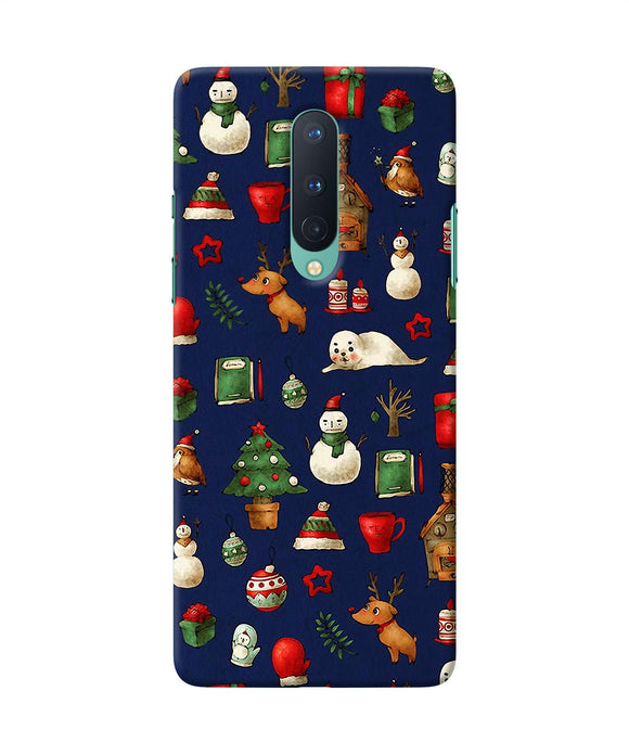 Canvas Christmas Print Oneplus 8 Back Cover