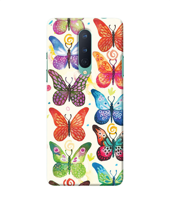 Abstract Butterfly Print Oneplus 8 Back Cover