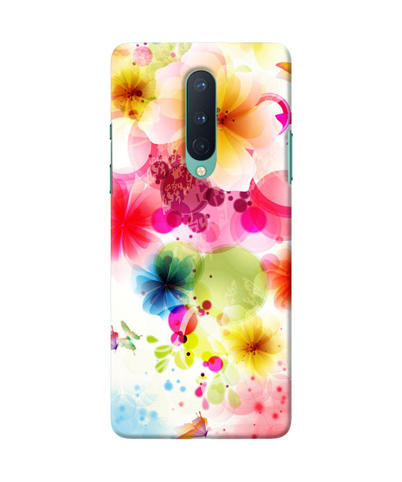 Flowers Print Oneplus 8 Back Cover