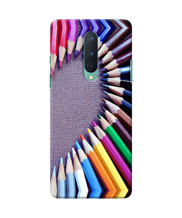 Color Pencil Half Heart Oneplus 8 Back Cover