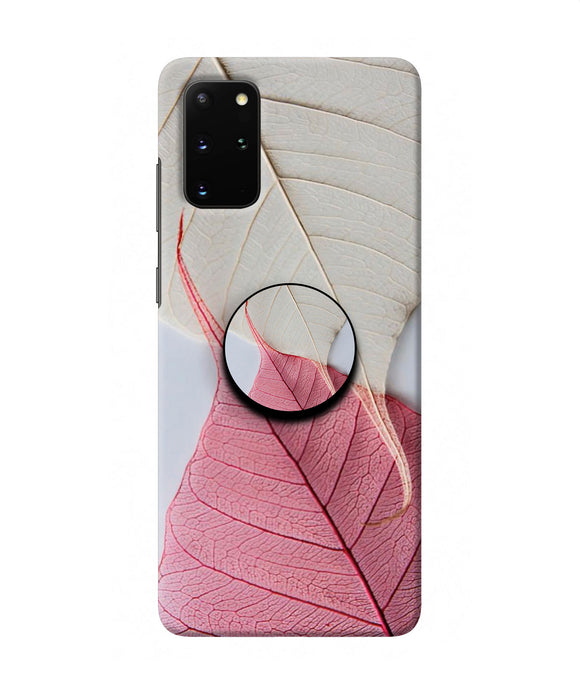 White Pink Leaf Samsung S20 Plus Pop Case