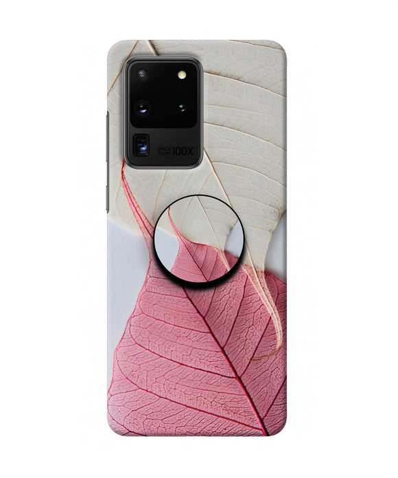 White Pink Leaf Samsung S20 Ultra Pop Case