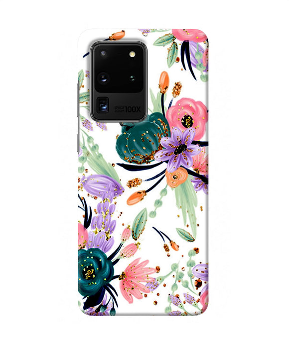 Abstract Flowers Print Samsung S20 Ultra Back Cover