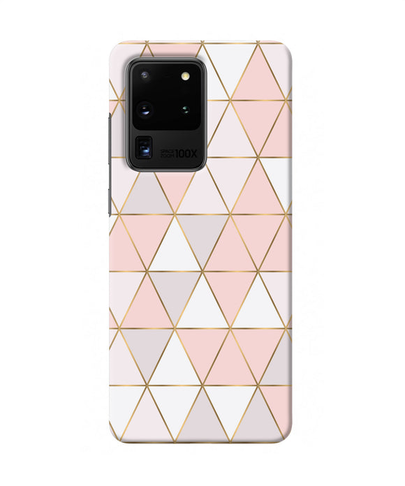 Abstract Pink Triangle Pattern Samsung S20 Ultra Back Cover