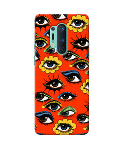 Abstract Eyes Pattern Oneplus 8 Pro Back Cover