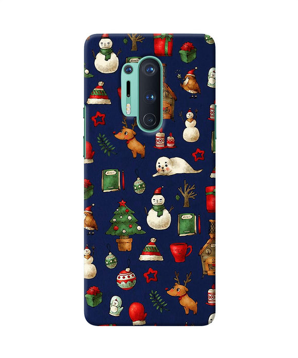 Canvas Christmas Print Oneplus 8 Pro Back Cover