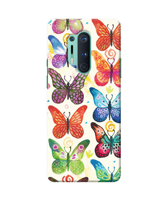 Abstract Butterfly Print Oneplus 8 Pro Back Cover