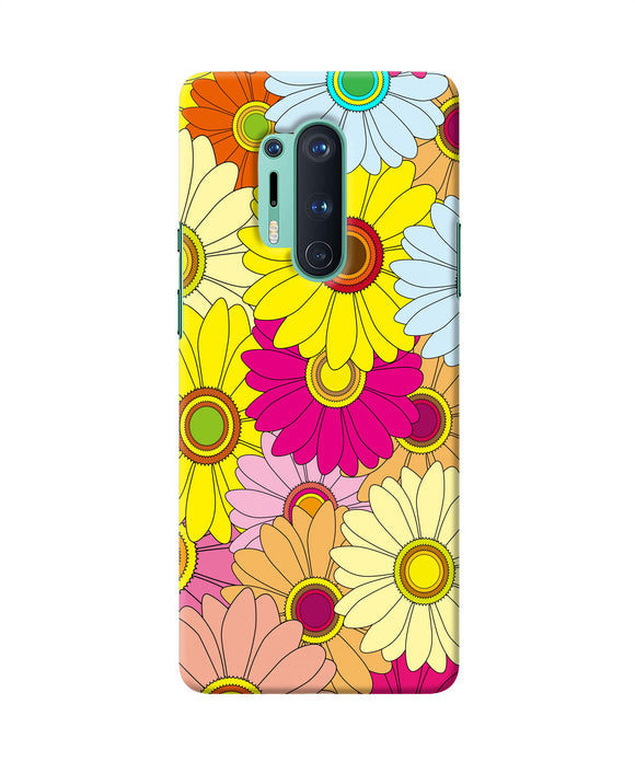 Abstract Colorful Flowers Oneplus 8 Pro Back Cover