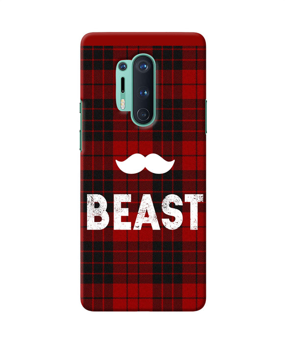 Beast Red Square Oneplus 8 Pro Back Cover
