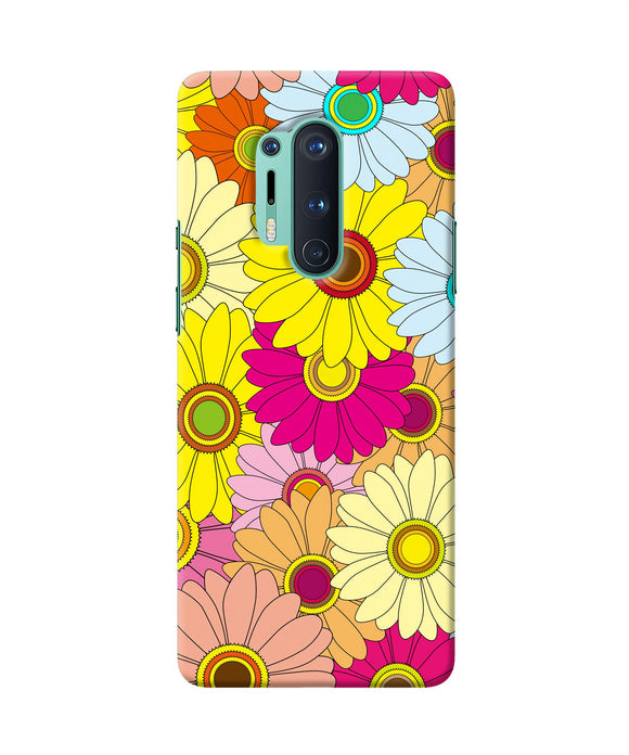 Abstract Colorful Flowers Oneplus 8 Pro Back Cover
