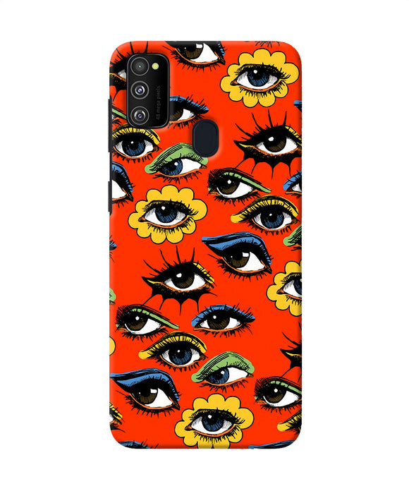 Abstract Eyes Pattern Samsung M21 Back Cover