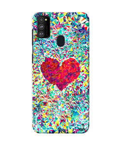 Red Heart Print Samsung M21 Back Cover