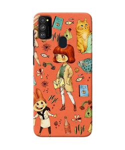 Canvas Little Girl Print Samsung M21 Back Cover